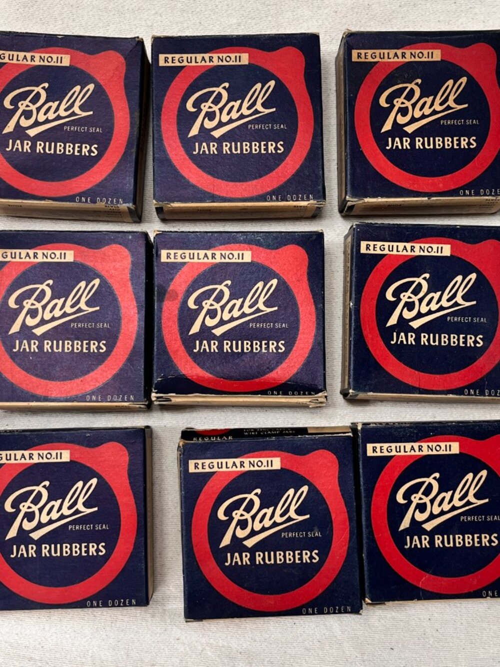 Vintage NOS [Lot of 9 Boxes of 12] Canning Jar Rubbers Ball Regular No. 11
